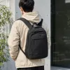 Black backpack, lightweight and large-capacity student commuting travel backpack details Picture
